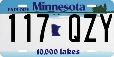 MN license plate 117QZY