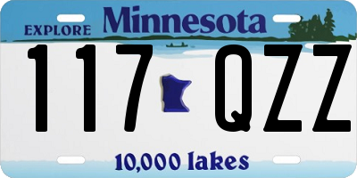 MN license plate 117QZZ
