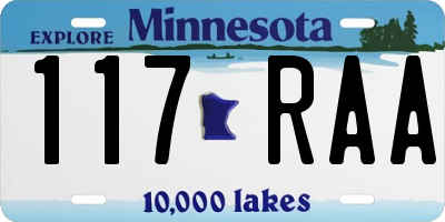 MN license plate 117RAA