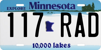 MN license plate 117RAD