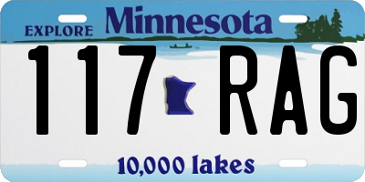 MN license plate 117RAG