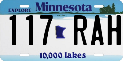 MN license plate 117RAH
