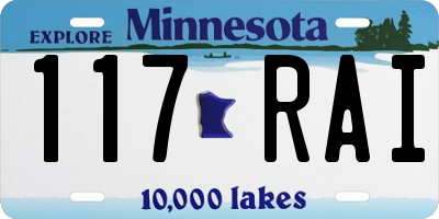 MN license plate 117RAI