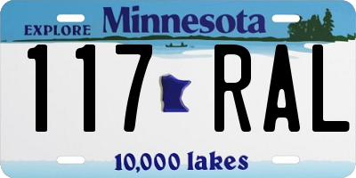MN license plate 117RAL