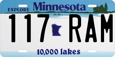 MN license plate 117RAM