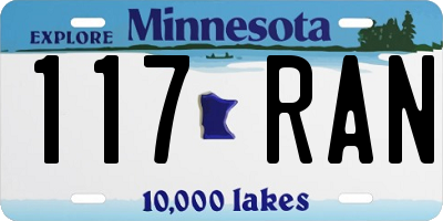 MN license plate 117RAN