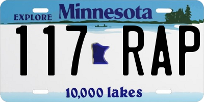 MN license plate 117RAP