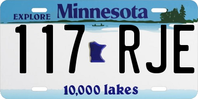 MN license plate 117RJE