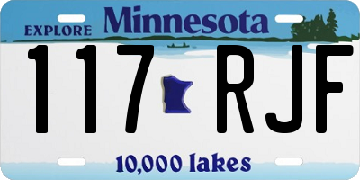 MN license plate 117RJF