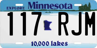 MN license plate 117RJM