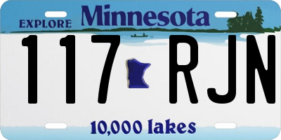 MN license plate 117RJN