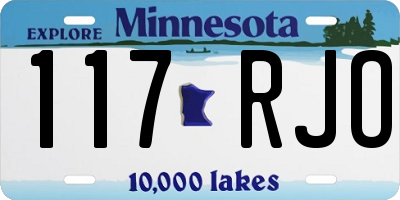 MN license plate 117RJO