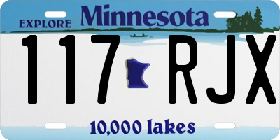 MN license plate 117RJX