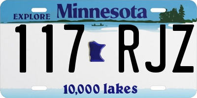 MN license plate 117RJZ