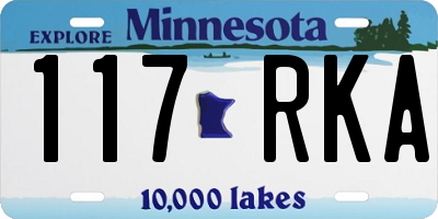 MN license plate 117RKA