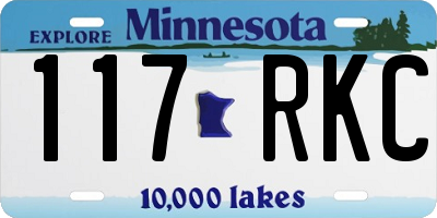 MN license plate 117RKC