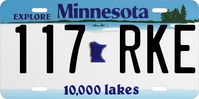 MN license plate 117RKE