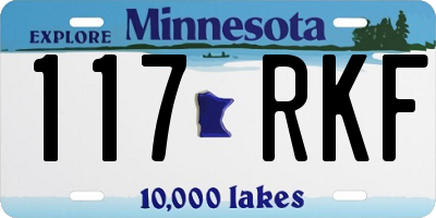 MN license plate 117RKF