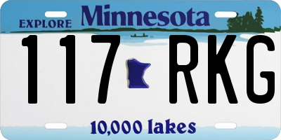 MN license plate 117RKG