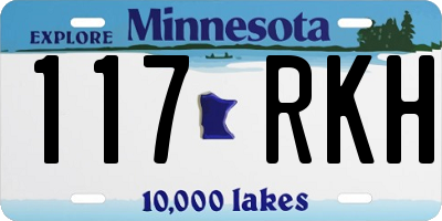 MN license plate 117RKH