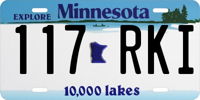 MN license plate 117RKI