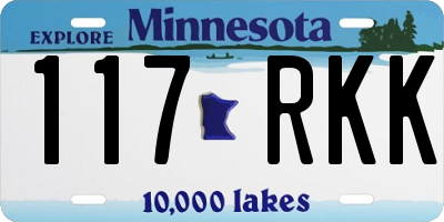 MN license plate 117RKK