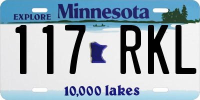 MN license plate 117RKL