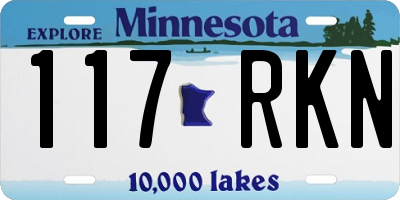 MN license plate 117RKN