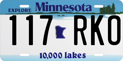 MN license plate 117RKO