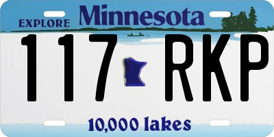 MN license plate 117RKP