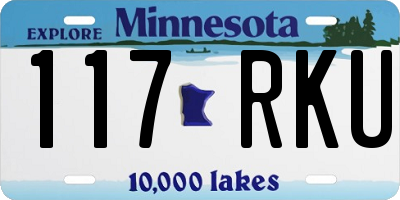 MN license plate 117RKU
