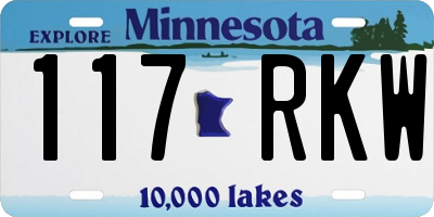 MN license plate 117RKW