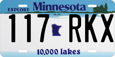 MN license plate 117RKX