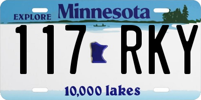MN license plate 117RKY