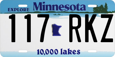 MN license plate 117RKZ