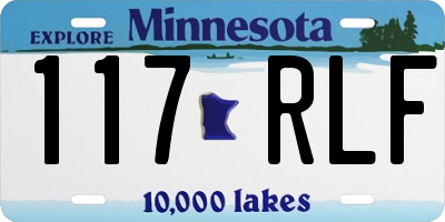 MN license plate 117RLF