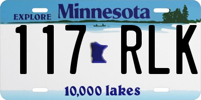 MN license plate 117RLK