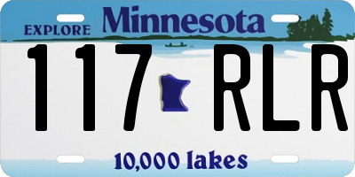 MN license plate 117RLR
