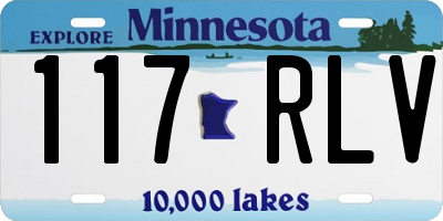 MN license plate 117RLV