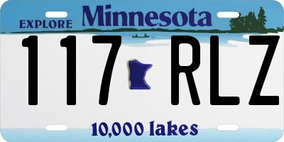 MN license plate 117RLZ