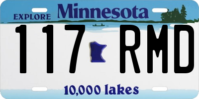 MN license plate 117RMD