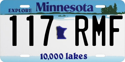 MN license plate 117RMF