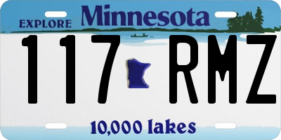 MN license plate 117RMZ