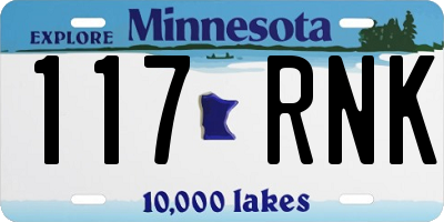 MN license plate 117RNK