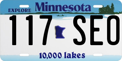 MN license plate 117SEO
