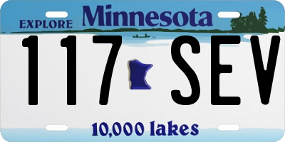 MN license plate 117SEV