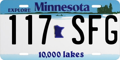 MN license plate 117SFG