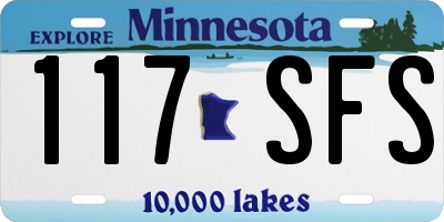 MN license plate 117SFS
