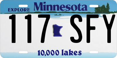 MN license plate 117SFY