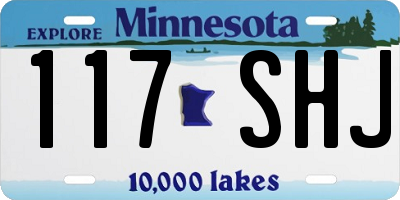 MN license plate 117SHJ